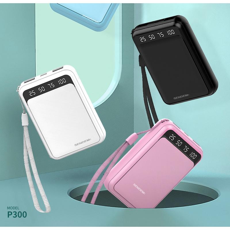 Sạc phòng Sendemn 10000mAh 2 giắc cắm - thời trang nhỏ gọn thiết bị cầm tay tụ hợp dây sạc tiện dụng 6