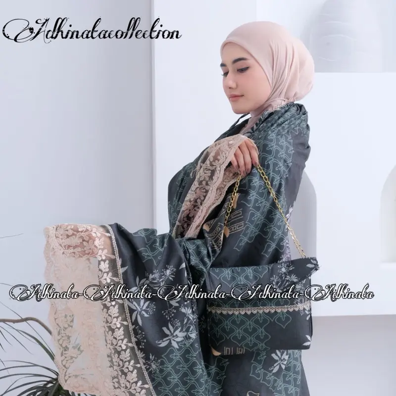 SEO ADHINATASHOP-mukena dewasa 2in1 printing shiren cocok han taran /Autumn Orange Muslim Renda mukenamurah cantik anggun 4
