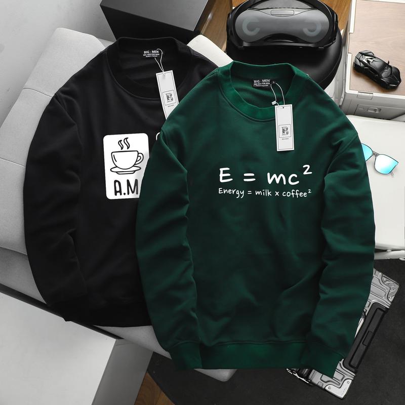 bigsizemen Áo khoác sweater thời trang cỡ đại in hình đẹp bigsize nam < 140kg