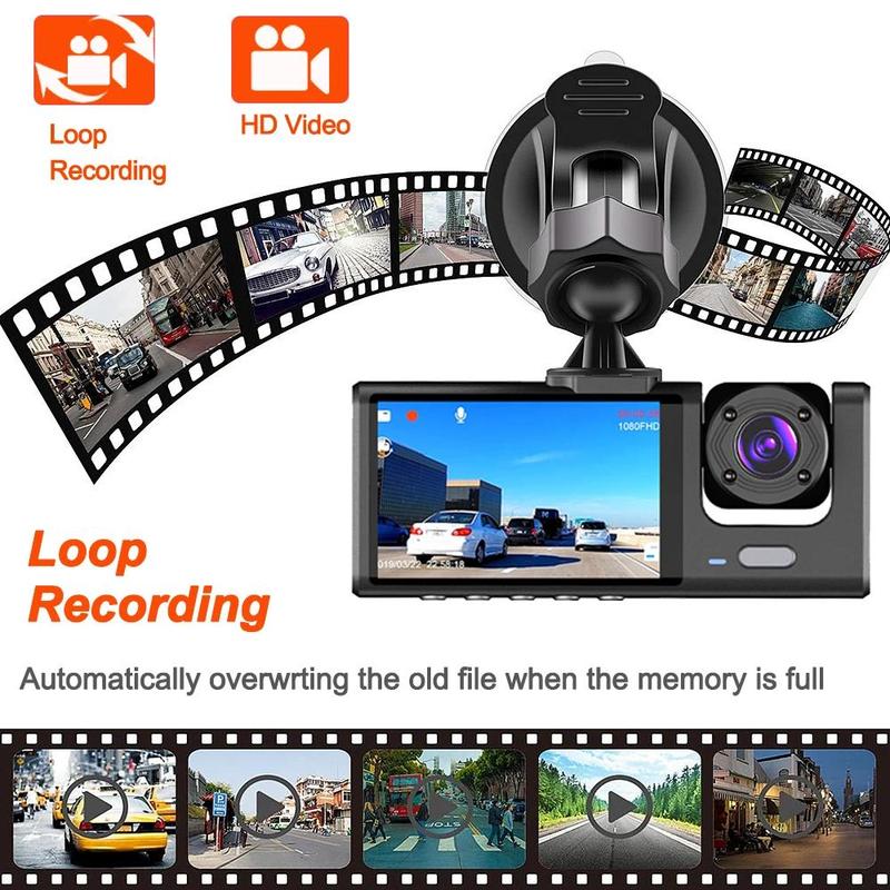 Product Introduction of 1080P Car Dvr 3 Camra Dash Cam for Cars Camera for Vehicle Recorder Video Front and Rear Camera W/ IR Night Vision Dashcam 21