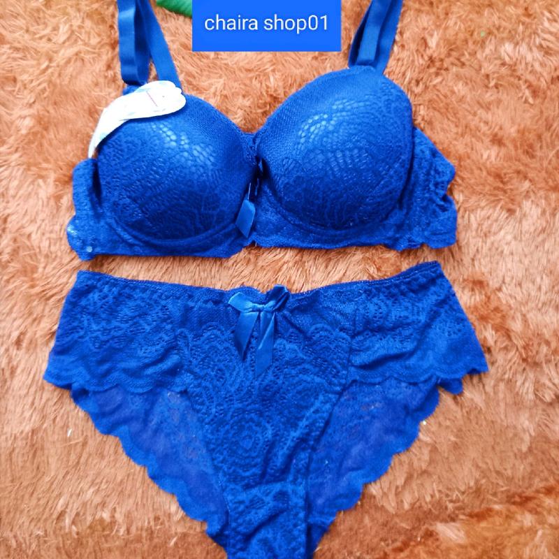 BRA SET bh + cd beha celana dalam wanita setelan renda import quality RC03 36-42 cup B / bra sexy hot busa motif bunga import 1 set beha dewasa hot sexy 4