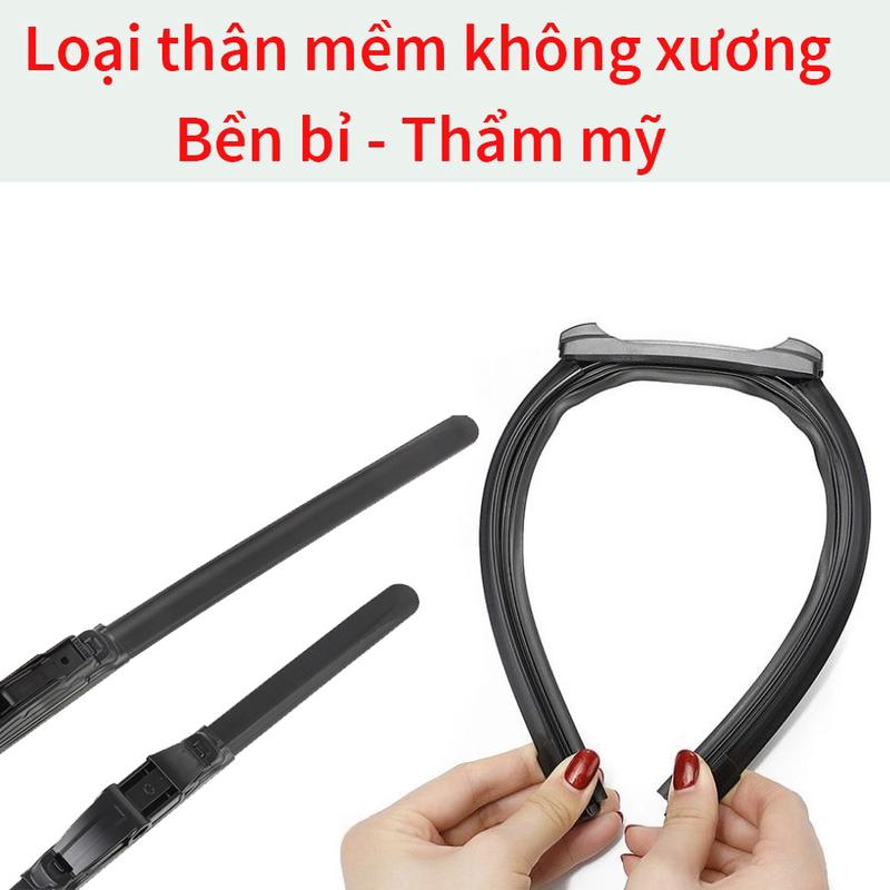 Gạt mưa khung mềm xe Daewoo Gentra, Lacetti, Matiz, Nubira,Leganza thanh chổi cần gạt mưa silicon mềm không xương 7
