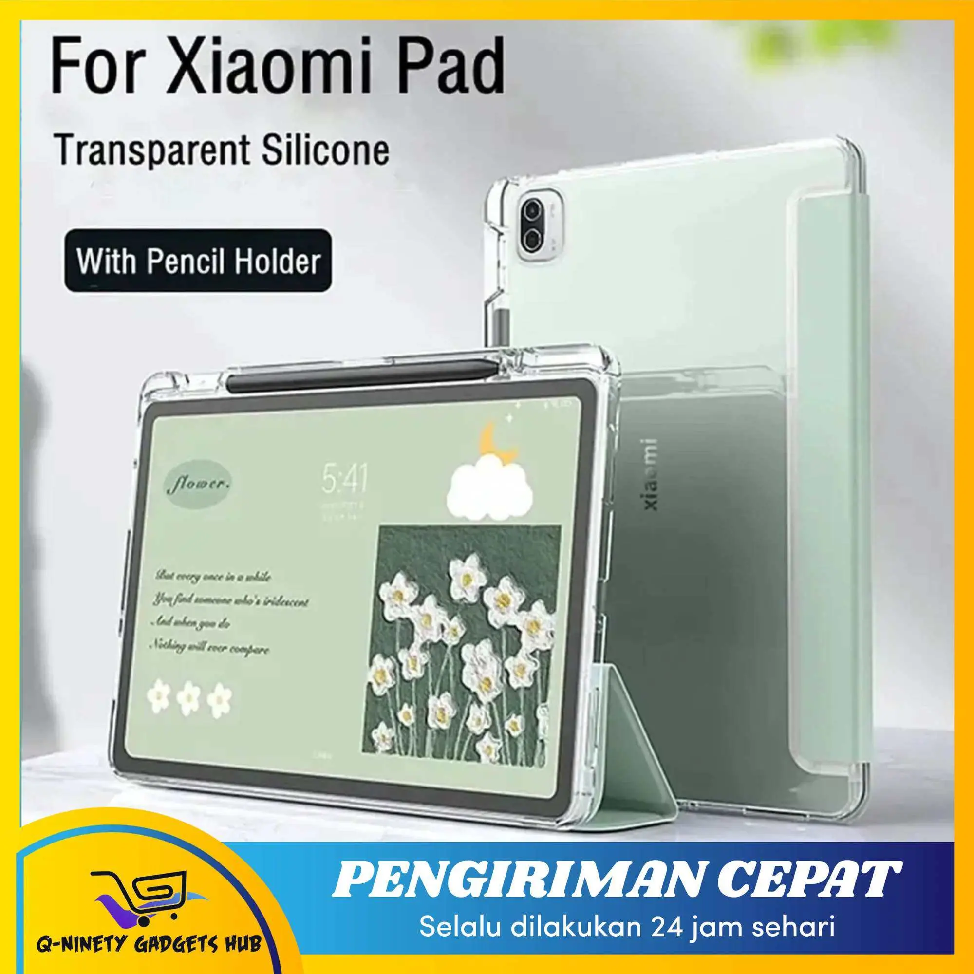 Xiaomi Mi Pad 7 / Mi Pad 6s Pro 12.4 / Mi Pad 6 / 6 Pro / 5 Flip Book Transparent TPU Protection Book Pouch Case Cover Casing