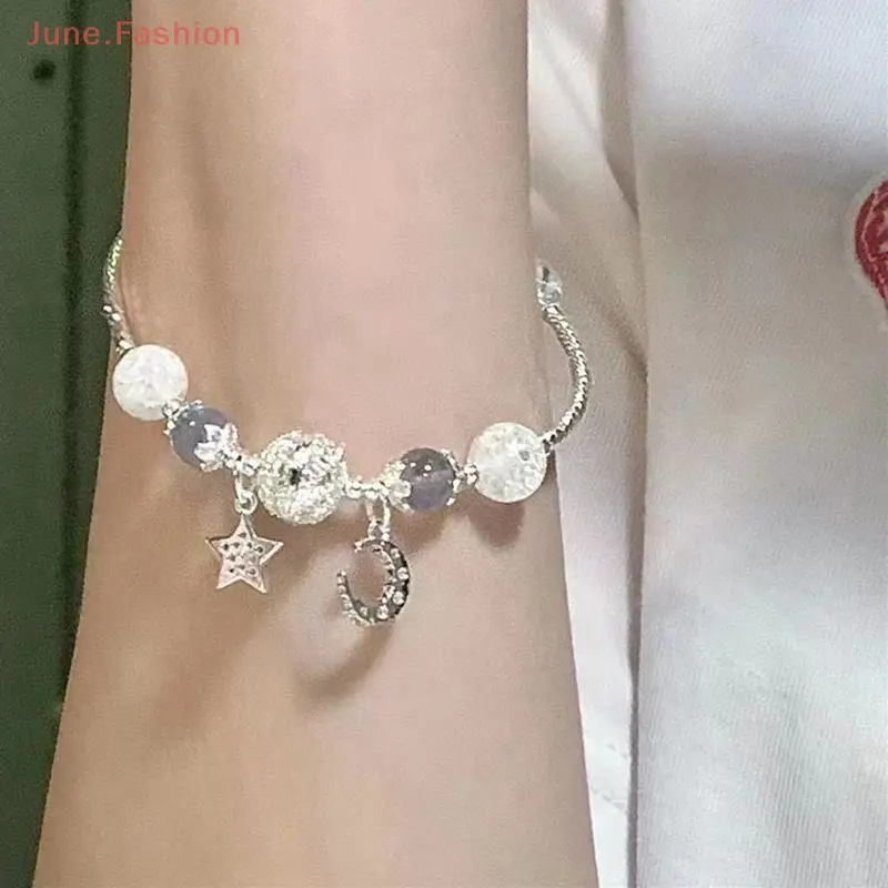Vòng Tay Thời Trang Với Mặt Dây Chuyền Ngôi Sao Và Mặt Trăng Cho Nữ, Vòng Tay Đơn Giản Và Ngọt Ngào, Quà Tặng Sinh Nhật Cho Nữ 2