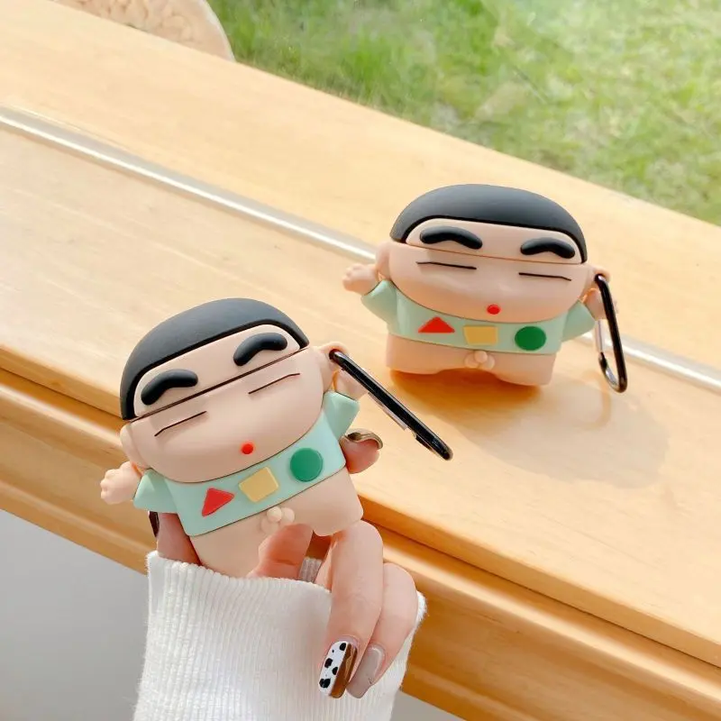 Phụ Kiện Vỏ AirPods, Thiết Kế Bút Chì Màu Hoạt Hình Shin chan Trong Đồ Ngủ Dễ Thương, Thích Hợp Cho Apple AirPods 4, AirPods Pro 2, AirPods Pro 3, AirPods 1, AirPods 2, Vỏ Tai Nghe, Vỏ Bảo Vệ Tai Nghe Bluetooth Không Dây