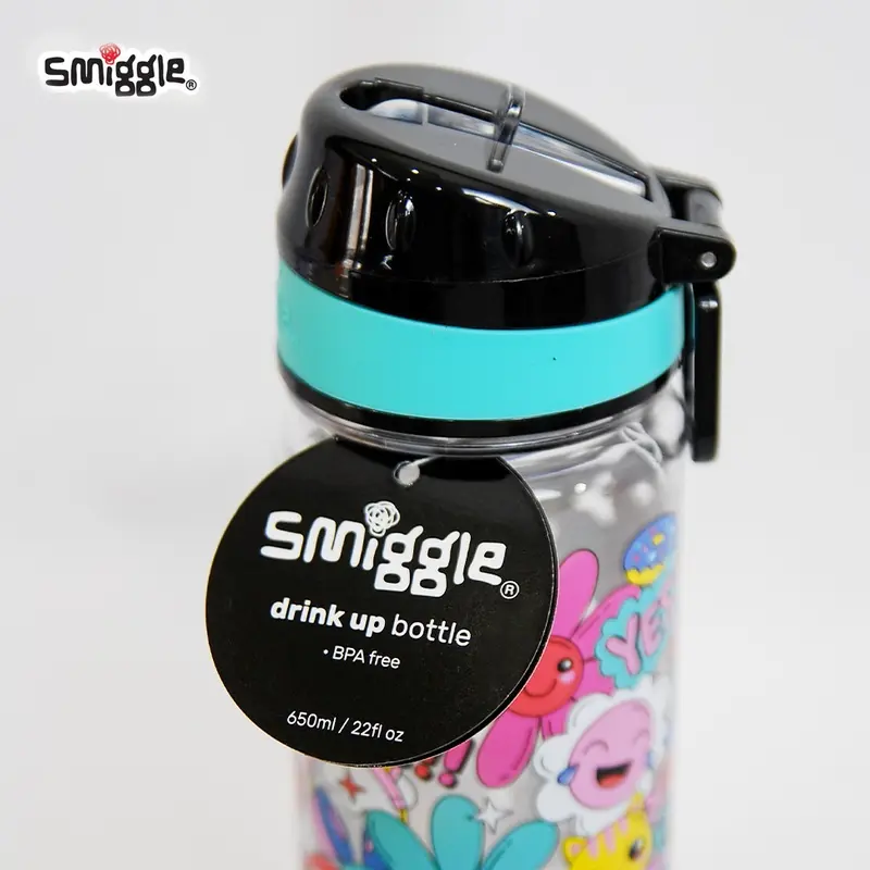 Drink Up Bottle Smiggle Botol Minum Anak Perempuan Laki-laki 650ml Terbaru Water Straw Bottles Kitchenware botol minum karakter Tahan Bocor Blue Water Bottles Sekolah 2