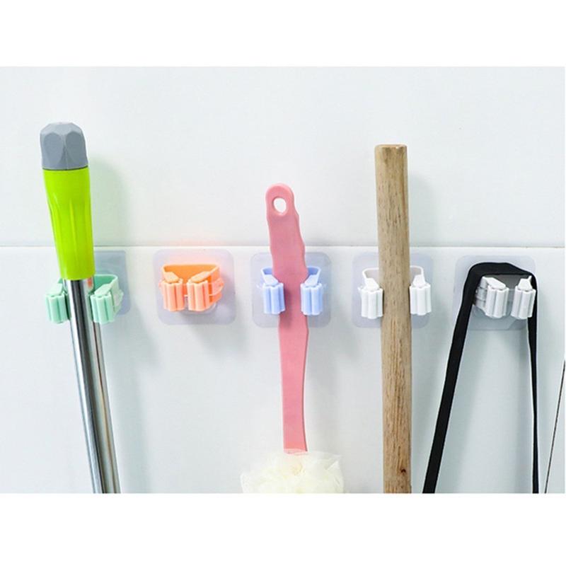 Móc Treo Chổi , Cây Lau Nhà - Thanh Treo Kẹp Giữ Chổi Dán Tường Đa Năng , Chịu Lực Tốt , Không Thấm Nước 3