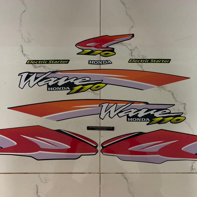 Bộ tem Wave Thái 110 đời 99 màu xanh nhớt hàng nhập Thái Lan chất lượng cao dànht rangtr lí riê n gcho dòng xe này, tem tẩy phim lên màu ánh kim loại zin theo xe, giá b ánc ực t ốt bán lẻ như bán sỉ Nhãn Dán