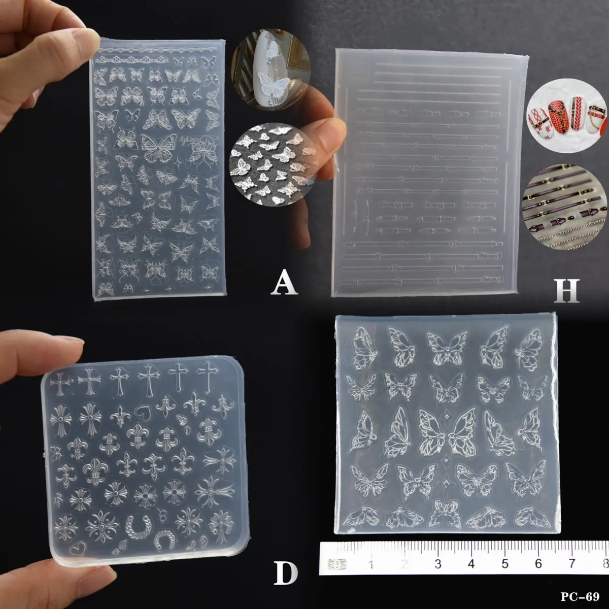 Khuôn silicon nail 3d trang trí nail