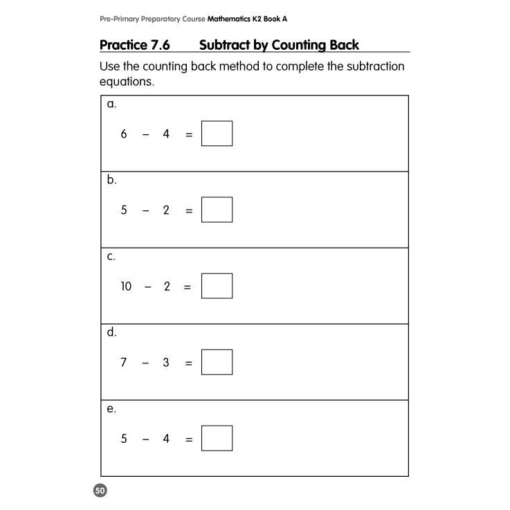 Product Introduction of High Quality Preprimary Preparatory Course Mathematics K2 Book A/Singapore Syllabus/Assessment Books 5
