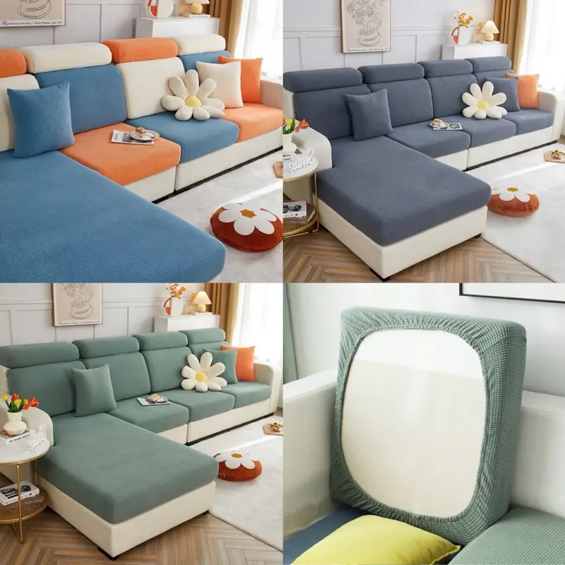 Bọc ghế sofa vải nhung gân dày dặn co giãn 1 2 3 4 chỗ, bọc đệm ghế sofa - DECOR HOME SH dem ghe