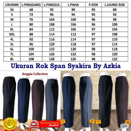 rok span dan celana resleting brand syakira Poliester Formal Karet Formal Kerja Nyaman Stretch Kantor Panjang Sekolah 7