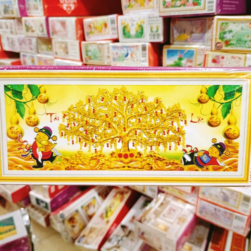 Tranh đính đá Cây Tài Lộc LV524-120x50cm