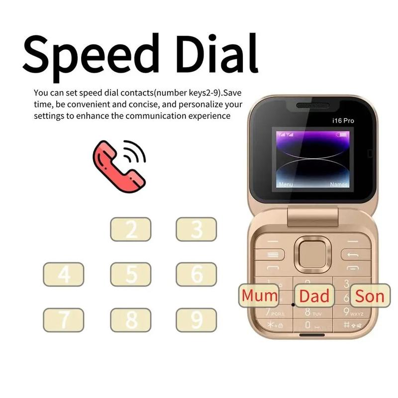 BALENTRAE Chất lượng cao Thẻ 2SIM Điện thoại di động lật Mini Màn hình nhỏ…