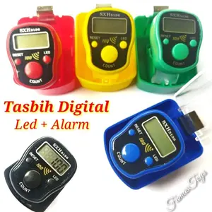 Tasbih Digital Led Alarm Alat Bantu Hitung Digital Led Finger Counter