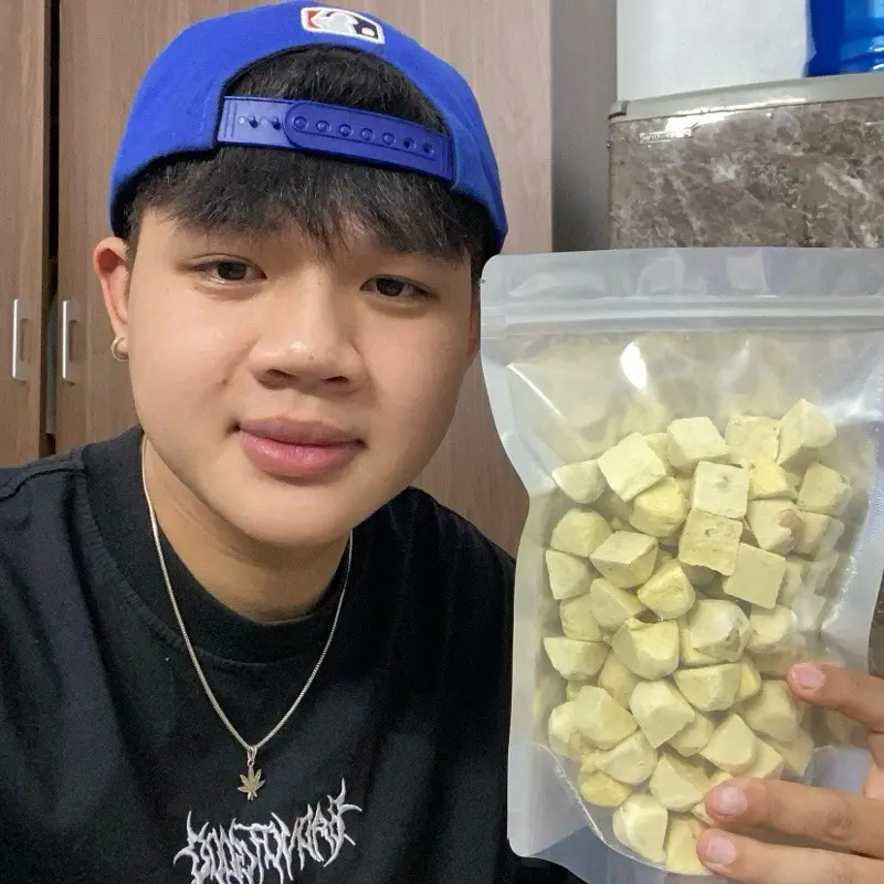 Sữa Chua Sấy Vị Sầu Riêng Nhân Hạt Điều BiBo Food - Giòn Tốt Cho Sức Khỏe 0