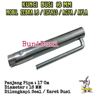 KUNCI BUSI ZEBRA 1.3 / Kunci Busi Pipa Untuk Mobil ZEBRA 1.3 S89 / ESPASS / AGYA / AYLA / TARUNA / FEROZA / CHARADE Ukuran 16MM