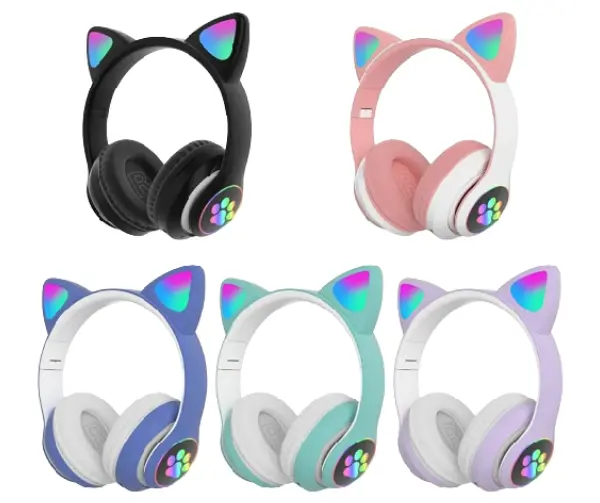 Headphone Bluetooth Wireless Model Telinga Kucing Headset Anak Dan Dewasa 3