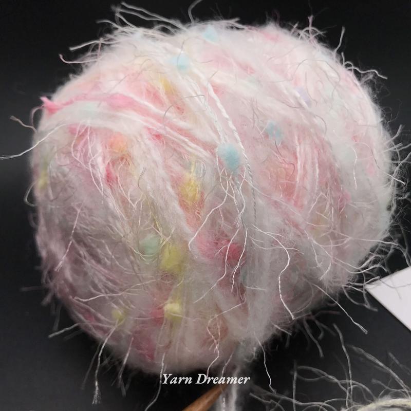 Product Introduction of 5 Styles - Fluffy Yarn for Crochet Bundle Fancy Crochet Yarn Wool Yarn Knitting Yarn Crochet Yarns Chunky Yarn Fuzzy Yarn Art Pink Yarn Soft Yarn Sale 9