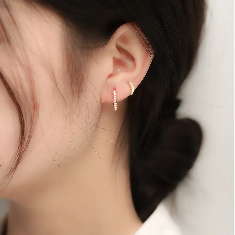 Khuyên Tai Bông Khuyên Tai Vòng Bít Tai, Bông Tai Màu Bạc Nguyên Chất, Dành Cho Phụ Nữ, Không Cần Tháo Đinh Tán Xương Tai, Vòng Hợp Xu hướng Mới 2025, Không Cần Tháo Trang Sức Tai