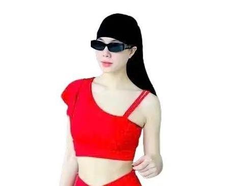  Bra lệch vai dây 1 bên áo có đệm thích hợp tập gym yoga aerobic pickerball nhảy hiện đại cho nữ 