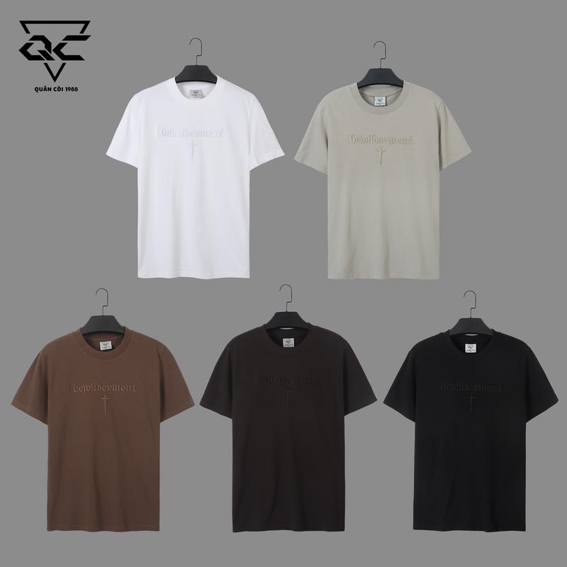 Áo thun cộc tay Nam ,Nữ At: 278 ( Quân còi 1988 ) chất vải cotton  sợi đôi 250gsm Menswear Trắng Cổ Tròn