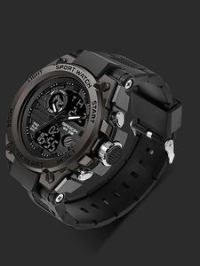 Reloj deportivo digital para hombre, reloj digital de moda con esfera luminosa y funciones de alarma y visualización de fecha, resistente al agua para hombre con caja