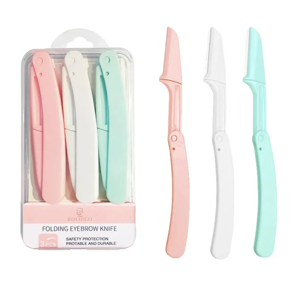 1/3pc Beauty Products Face Hair Trimmer Shaver Foldable Lightweight Eyebrow Razor Tools