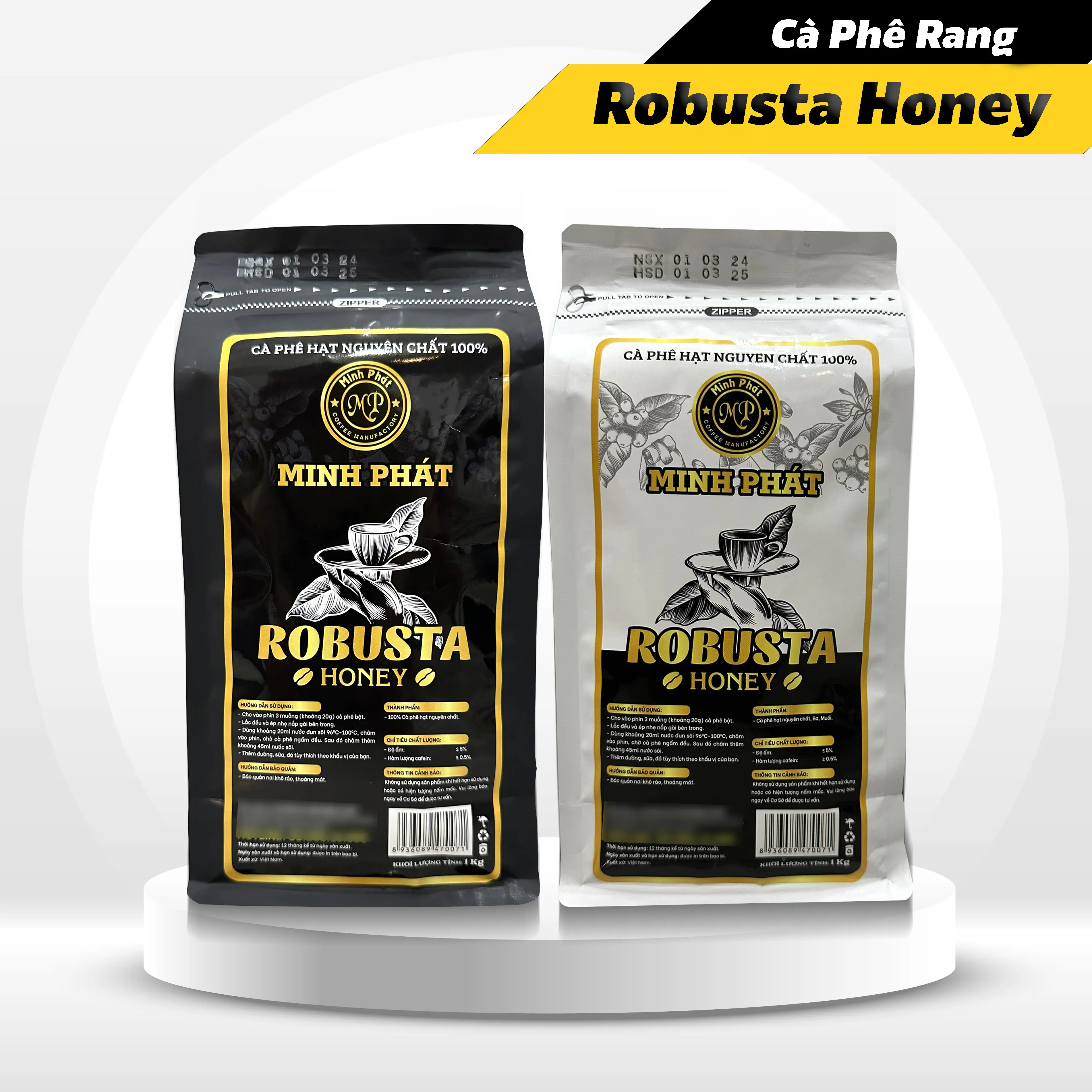 [Cafe Nguyên chất] Cà Phê Robusta Honey loại đặc biệt - MINH PHÁT COFFEE - 1kg