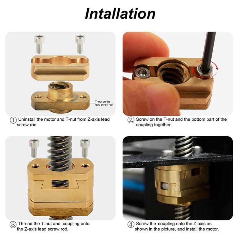 3D Printer Parts Axis Coupler Dual T8 Lead Screw Upgrade Oldham Coupling Kit for Z-Axis BLV Ender3 Oldham Coupling 3