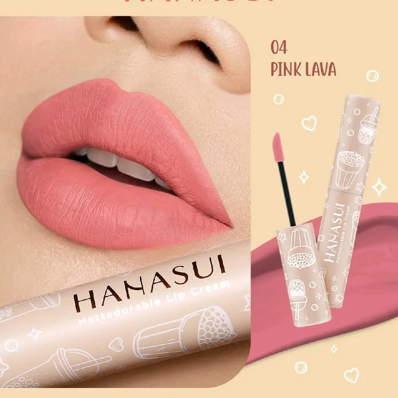 HANASUI Mattedorable Lip Cream Boba Edition Tahan Lama Bibir Lipstick Lipcream Matte Black Gloss lipstik 6