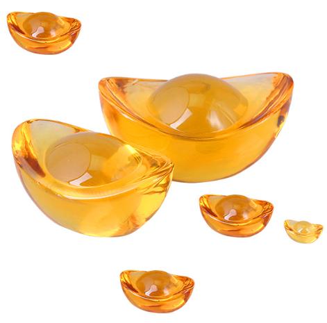 Thỏi vàng PHA LÊ chiêu lộc - Nhiều Kích Thước 2.5/5cm Decor Trang Trí Nhà 6