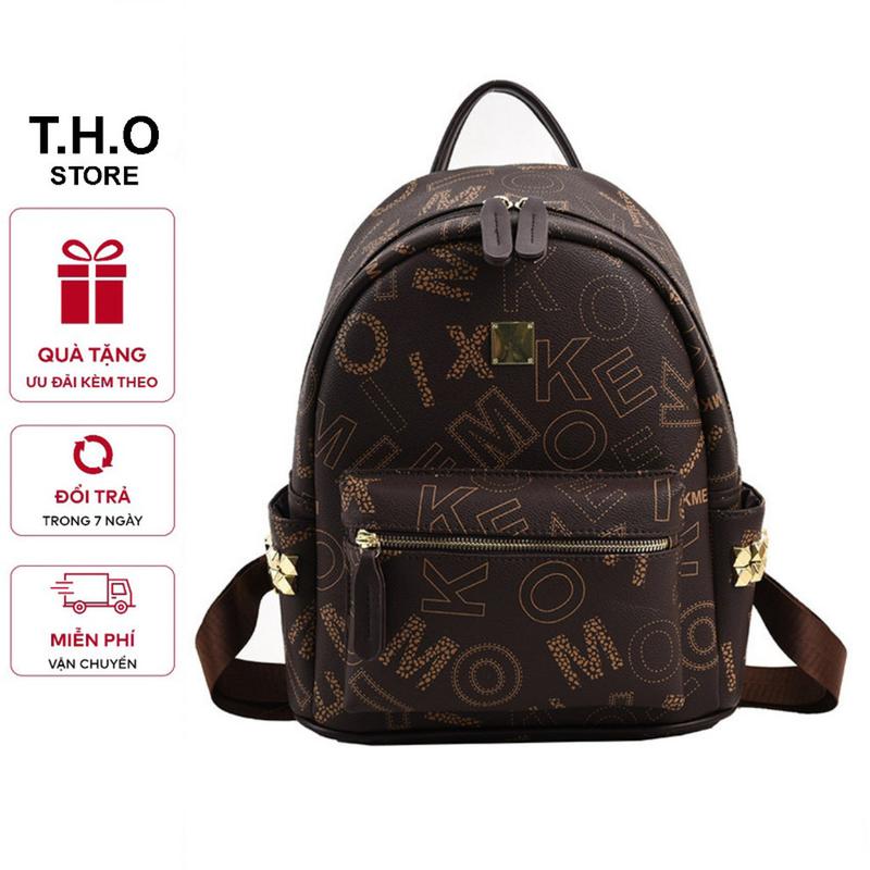  Ba lô đi học balo đi chơi nam nữ trơn basic sz40 chống thấm da gạo in chữ K329 