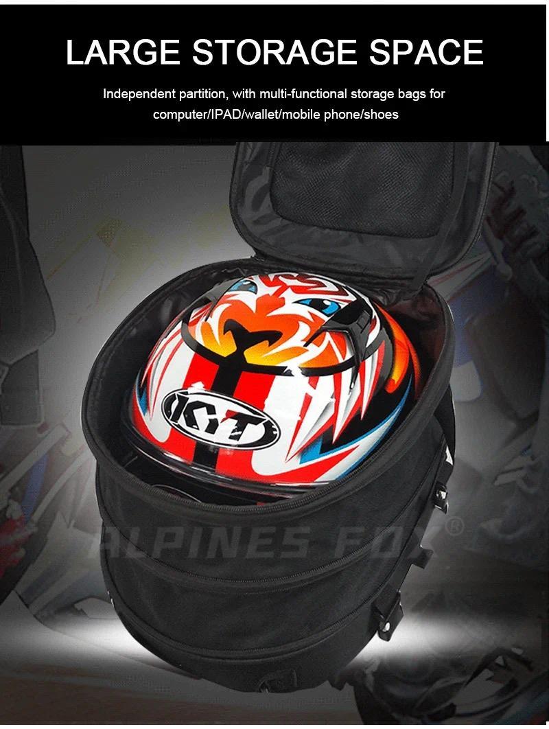 Product Introduction of ROCK BIKER 18-24L Carbon Fiber Motorcycle Tail Bag Waterproof Motorbike Rear Back Seat Bag Moto Helmet Travel Bag Rider Backpack 22