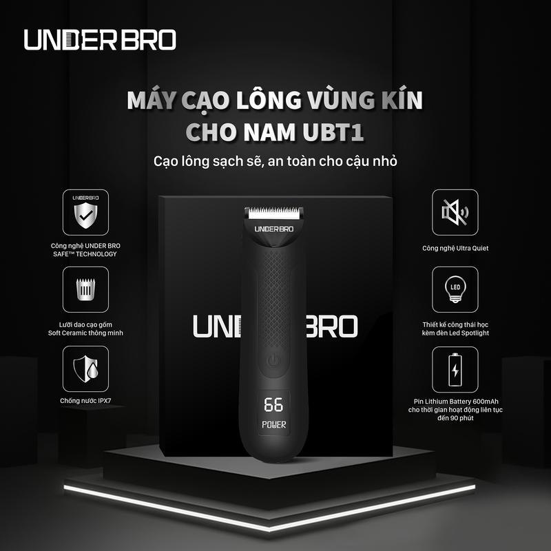 Máy Cạo Lông Vùng Kín Nam Under Bro Tông Đơ Cạo Lông Vùng Kín Cho Nam Chống Nước IPX7 Công Thái Học