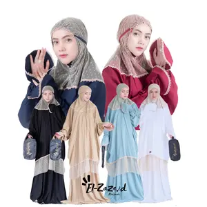 El-Zaze Mukenah Dewasa Putusan (Atas Bawah) Berlengan HABIBAH Matt.Rayon Premium