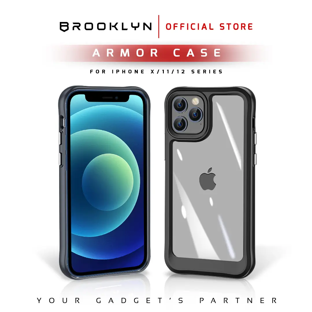 Brooklyn Thick Armor Casing iPhone 15/14/13/12/11/X XR XS MAX Mini/Pro/Max BK-CA6 Layar Protection Case