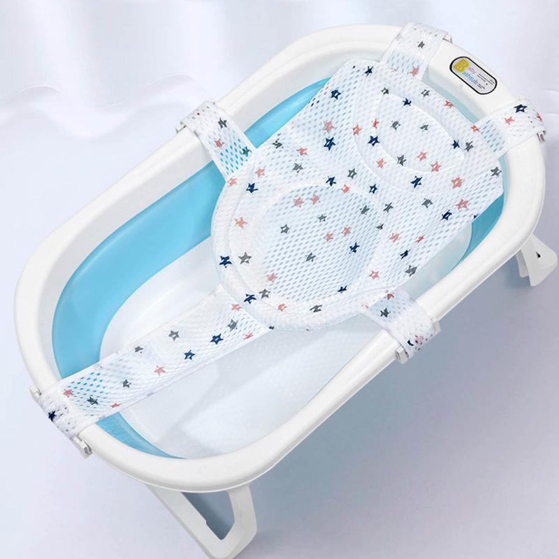 Baby Bath Seat Support Net Infant Bathing Seat Support Mat Adjustable Comfortable Slip Baby Showers Net Bathtub Sit 3