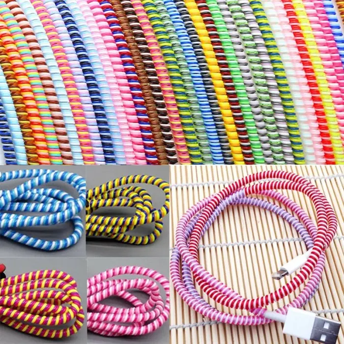 Pelindung Kabel Accessories Cable Cord Protector Spiral Headset/Earphone Cover Kabel Data Warna, 2 warna AH003 - XOBOX 5