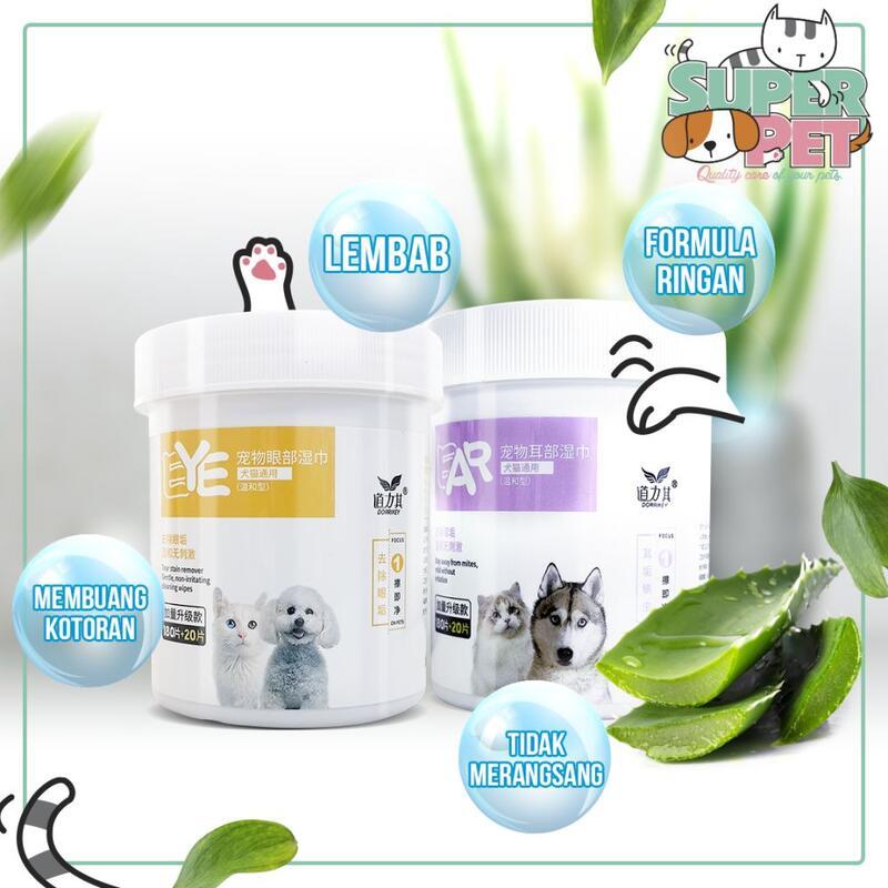 Khăn lau tai cho thú cưng, cho chó và mèo, chất tẩy vết rách, khăn giấy ướt làm sạch và làm săn chắc, chất tẩy rửa mắt mèo 1