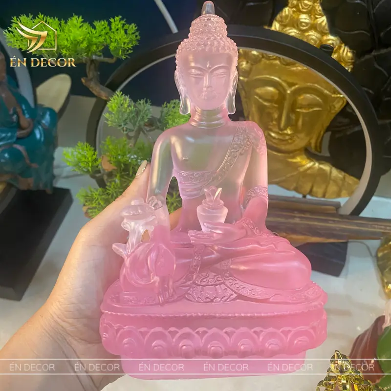 [ DECOR ] Tượng Phật Dược Sư lưu ly mini ÉN DECOR 7 màu hàng loại 1 decor trang trí phong thuỷ, an nhiên Decor Phòng Trang Trí Nhà 5
