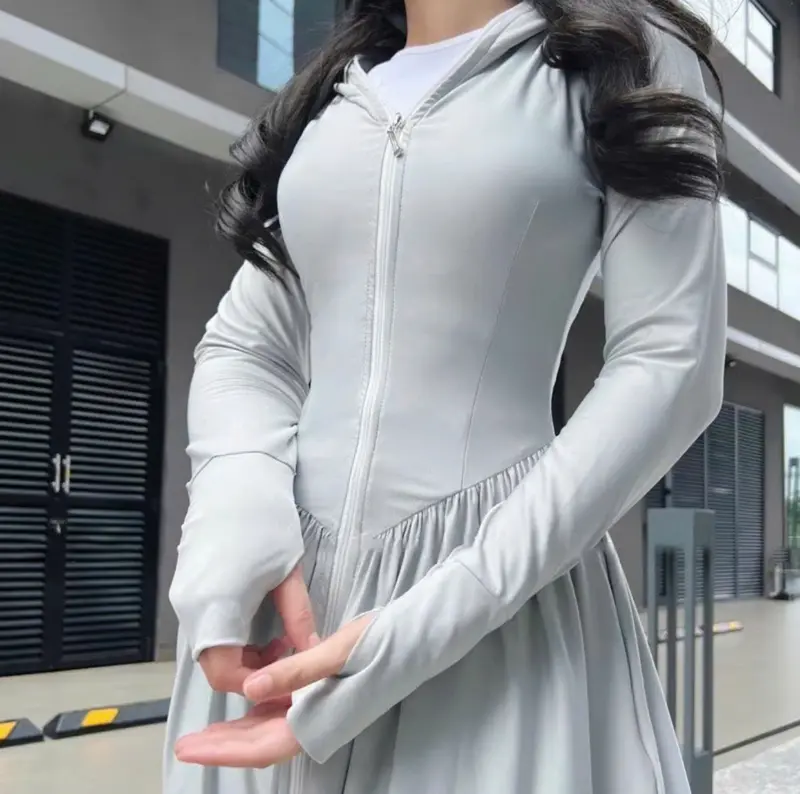 (2 Lớp) Áo Chống Nắng Dài Toàn Thân 2 Lớp Chất Thun Mát Dáng Váy Xoè Thời Trang 5