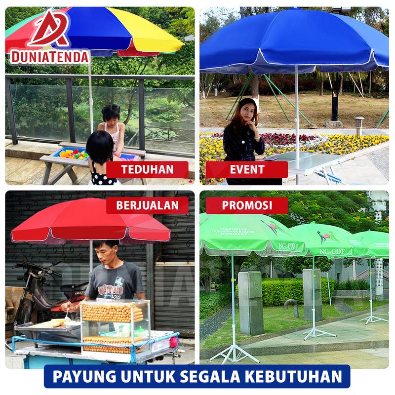 DT Payung Tenda Payung Jualan Payung Jumbo 260 cm Rangka Double Kain 2 Lapis Anti UV Anti Angin Payung Pantai Bazar 6
