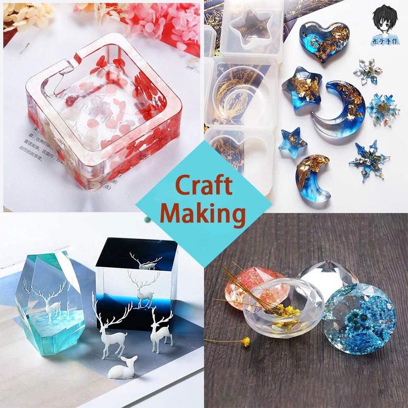 UV Resin Kit, Hard UV Resin, Fast Curing Resin for Jewelry Making, DIY Craft Decoration, Coating 4