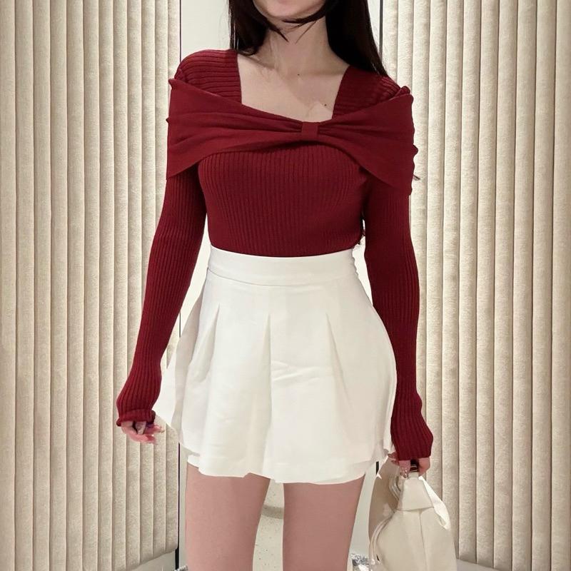 [LUXE.DLABEL] - G61 TOP [ Atasan wanita  Atasan rajut lengan panjang rajut Kaos wanita Vest wanita Atasan Wanita Atasan Halter tank wanita top Croptop Croptee Atasan perempuan 6