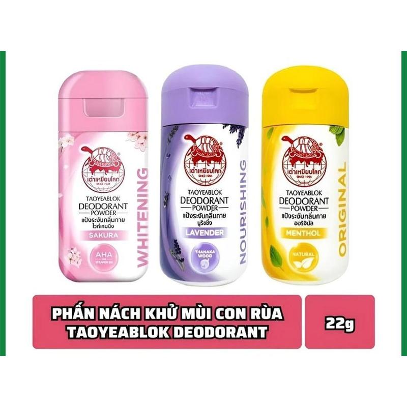  Combo 3 Chai Phấn Khử Mùi Con Rùa Taoyeablok Deodorant Powder Thái Lan 22gr phấn nách phấn hôi chân 