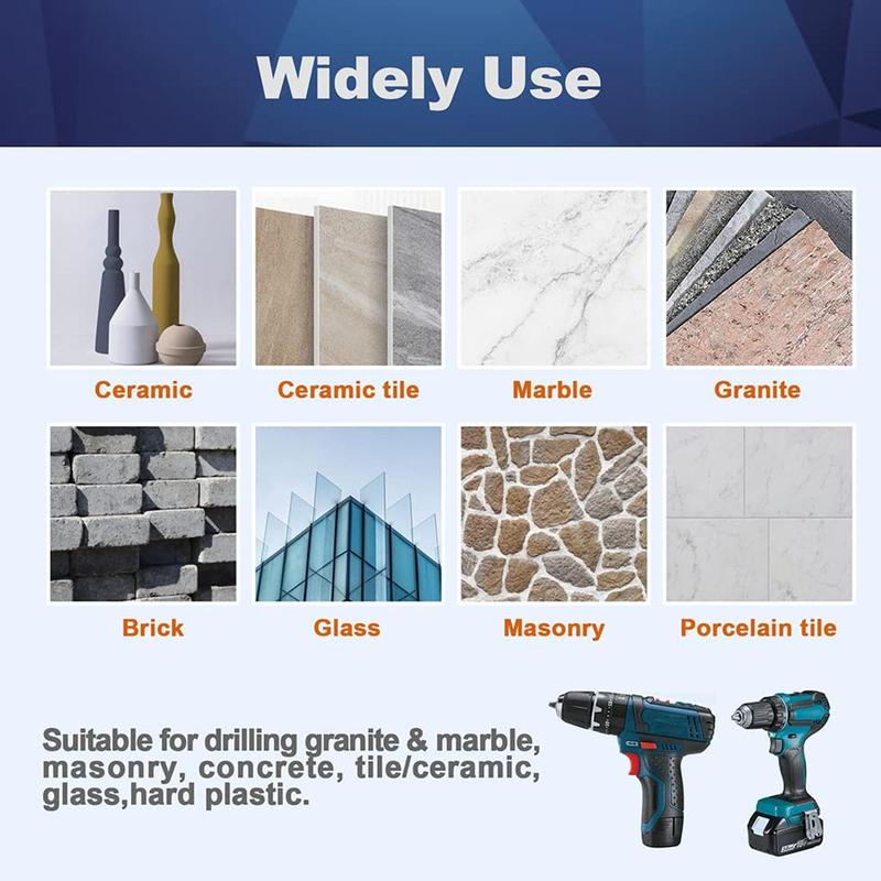 Product Introduction of M14 Thread Vacuum Brazed Diamond Drill Bit, Durable Dry and Wet Drilling Core Bit, Hole Saw Crown For Marble Ceramic Tile Glass 8