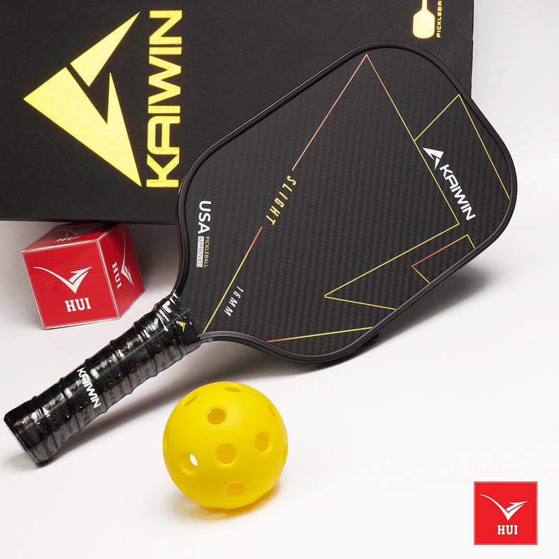 Vợt Pickleball Kaiwin Slight mặt vợt Carbon T700 & T1000 cao cấp siêu nhám siêu cứng đạt tiêu chuẩn USPA Tặng Bọc mặt vợt+Bóng Pickleball + Cuốn cán vợt + Tất dệt kim vợt pickleball