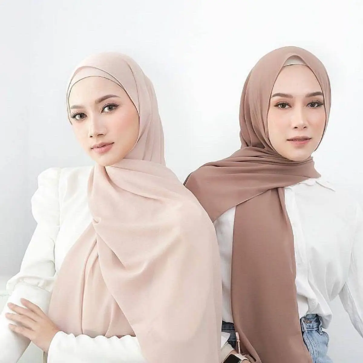 Hijab Pashmina Ceruty Polos Bahan Ceruty Babydoll  Ukuran 180x75 muslim kerudung ceruti Doll Instan Wanita pashmina  ceruty yalil