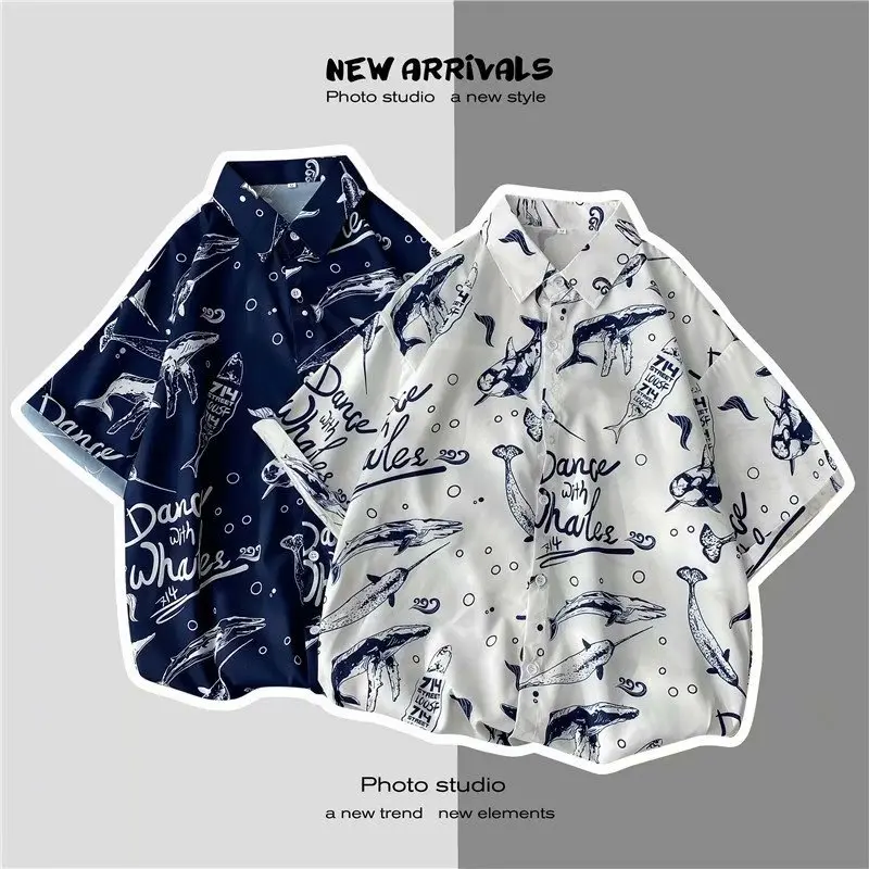 Áo Sơ Mi Nam Có Cổ ngắn Tay, Cỡ Lớn, Phong Cách Hawaii, Thường Ngày Đi Biển, Nút Phía Trước Có Cổ, Áo Sơ Mi ngắn Tay, Quần Áo Cổ Chân Đế, Áo Sơ Mi Nam, 50%